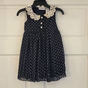 2T Sleveless Polka Dot Dress